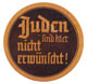 Bierdeckel aus Eslohe mit judenfeindlichen Parolen (Rückseite) / Eslohe, Maschinen- und Heimatmuseum