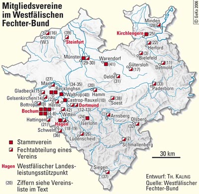 Mitgliedsvereine im Westfälischen Fechter-Bund