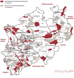 Landesbedeutsame und bedeutsame Kulturlandschaftsbereiche in NRW