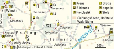 Standorte religiöser Kleindenkmäler in Billerbeck-Beerlage, Kreis Coesfeld