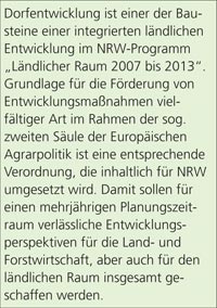Dorfentwicklung als Teil des NRW-Programms Ländlicher Raum 2007 bis 2013