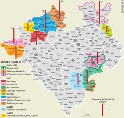 LEADER-Regionen in Westfalen