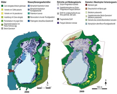 Vergleich der Vegetationskarten des ''Großen Heiligen Meeres'' zwischen 2000 und 2009