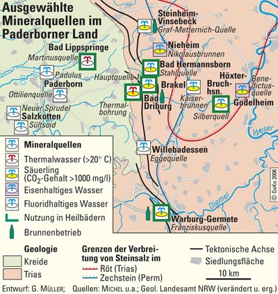 Ausgewählte Mineralquellen im Paderborner Land