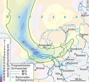 6-stündige Niederschlagsvorhersage des Britischen Vorhersagemodells UKMO NA