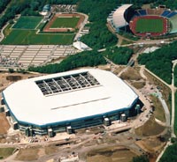 Arena AufSchalke in der Bauphase und das Parkstadion