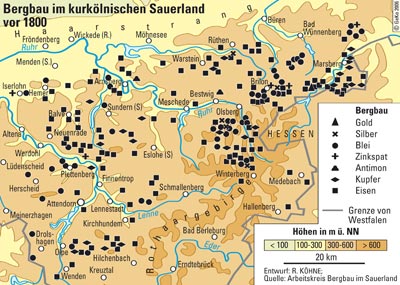 Bergbau im ehemals kurkölnischen Teil des Sauerlandes vor 1800