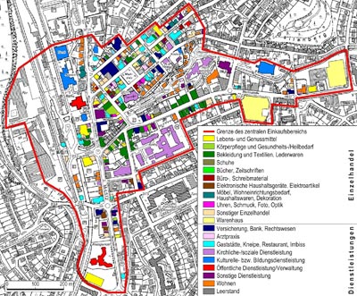 Erdgeschossnutzungen in der Olper Innenstadt