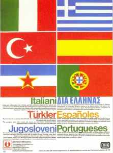 Plakat Lenkungsmaßnahmen für Gastarbeiter; 1973