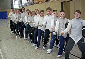 Schülerinnen und Schüler der Sportgemeinschaft Fechten der Gustav-Heinemann-Hauptschule Schwelm