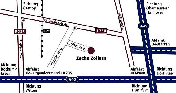 Anfahrtsskizze Zeche Zollern